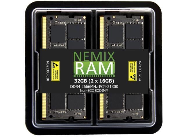 NEMIX RAM 32GB (2X16GB) DDR4 2666MHZ PC4-21300 2Rx8 1.2V 260-PIN Non-ECC SODIMM Laptop PC Memory KIT