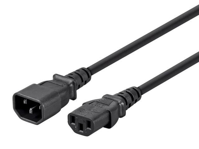 Monoprice Extension Cord - 25 Feet - Black IEC 60320 C14 to IEC 60320 C13, 16AWG, 3-Prong, For Powering Computers, Monitors, and other Peripherals