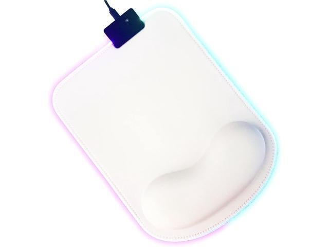 RGB LED Wrist Support Mouse Pad with 13 Lighting Modes, Anti-Slip Rubber Base, Pain Relief Ergonomic Gaming/Office/Home Mouse Pad, 11.8 x 8.5 in...