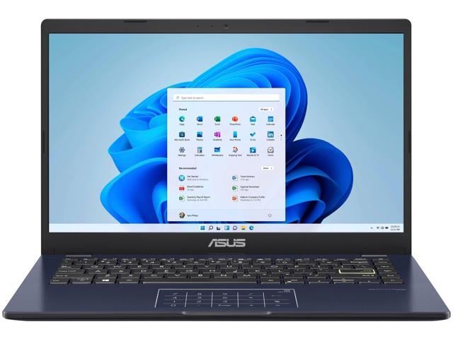 ASUS VivoBook Go Laptop, 14' FHD Display, Intel Celeron N4500 Upto 2.8GHz, 4GB RAM, 128GB eMMC, Windows 11 Home (E410KA-CL4128)