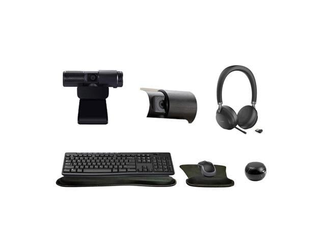 Yealink BH72 Black Dual Wireless Bluetooth Stereo Over Ear Headset Bundle with Cam 313 2MP Webcam, MK270 Wireless Keyboard and Mouse, Gel Mouse and...