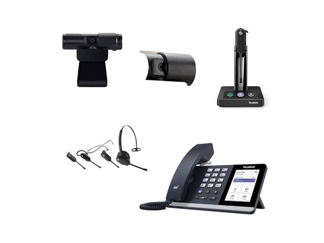 Yealink MP54 MS Teams IP Corded Phone Bundle with Yealink WH63 MS Teams Mono Bluetooth Noise Canceling Mic Headset for Office, Cam 313 2MP Webcam,...