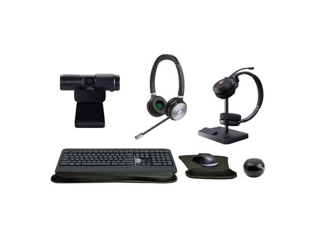 Yealink WH62 Dual Wireless Bluetooth Over Ear Headset for Office, Bundle with Cam 313 2MP Webcam, MK540 Wireless Keyboard and Mouse, Gel Mouse &...