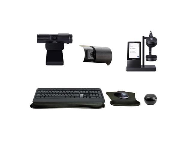 Yealink WH66 Dual UC Wireless Bluetooth Headset with Multitouch Console Bundle with Cam 313 2MP Webcam, MK540 Wireless Keyboard and Mouse, Gel...