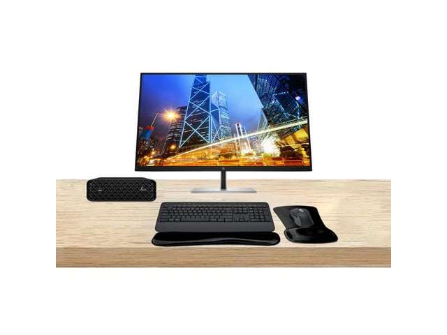 HP Workstation Bundle Z2 Mini G9 i7, 16GB RAM, 512GB SSD, Windows 11 Pro, UHD Graphics 770, Dual EliteDisplay E32k G5 32-inch 4K Monitor, MK650...