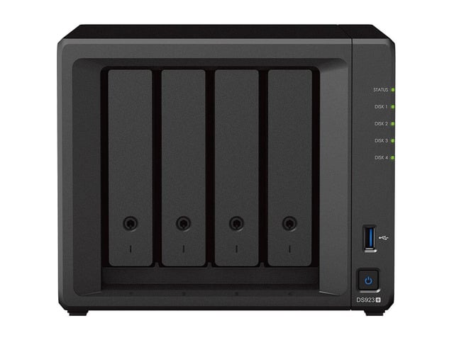 Synology DiskStation DS923+ NAS Server with Ryzen 2.6GHz CPU, 32GB Memory, 8TB SSD Storage, 1TB M.2 NVMe SSD, 2 x 1GbE LAN Ports, DSM Operating System