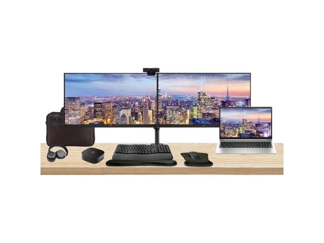 HP ProBook 450 G10 15.6' i5, 16GB RAM, 256GB SSD, Bundle with 2 x EliteDisplay E27 27' Monitors, Dual Stand, USB-C Dock, MK670 Wireless Keyboard...