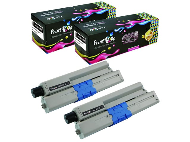 OKI C332 Compatible 2 BLACK 46508704 Toner Cartridges for OKIDATA MC363 and C332 Printers