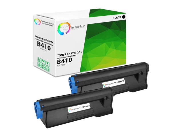 True Color Toner B410 Toner Cartridge 2 Pack - Premium Compatible Replacement for Okidata B410 43979101 Black Works With Okidata B410 B430 B440...