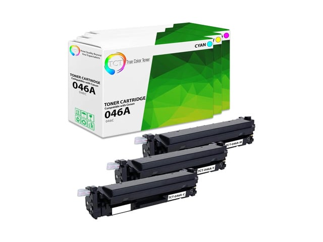 Canon True Color Toner 046A Color Toner Cartridge 3 Pack - Premium Compatible Replacement for Canon 046 Works With Canon Color ImageClass MF731CDW...