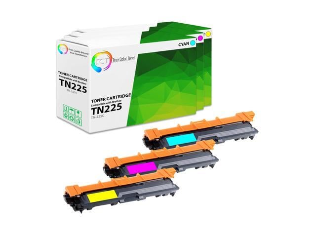 Brother True Color Toner TN225 Color Toner Cartridge 3 Pack - Premium Compatible Replacement for Brother TN-225 TN225C TN225M TN225Y High Yield Works With...
