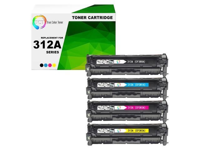 HP True Color Toner 312A Toner Cartridge 4 Pack - Premium Compatible Replacement for HP 312A CF380A CF381A CF382A CF383A Works With HP Color LaserJet...