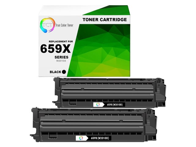 HP TCT 659X Black Toner Cartridge 2 Pack - Premium Compatible Replacement for HP 659X W2010X High Yield Works With Color LaserJet Enterprise M856...