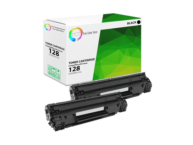 Canon True Color Toner 128 Toner Cartridge 2 Pack - Premium Compatible Replacement for Canon 128 3500B001AA Black Works With Canon ImageClass LBP6200D...