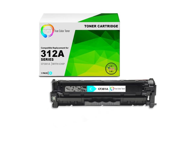 HP TCT 312A Cyan TAA Compliant Toner Cartridge - Premium Compatible Replacement for HP 312A CF381A Works With HP Color LaserJet Pro MFP M476NW M476DN...