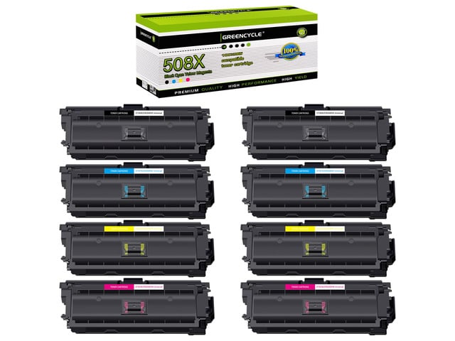 HP greencycle 8 Pack Toner Cartridge Compatible for HP 508X CF360X CF361X CF362X CF363X Toner Works on M577c M577z M577f M552dn M553dn M553n Printer...