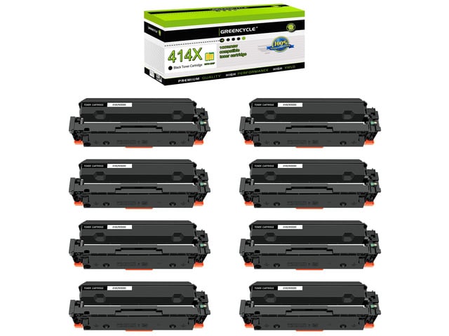HP greencycle 8 Pack Black Toner Cartridge Compatible for HP 414X 414A W2020X W2020A Black Toner Works on Enterprise M455dn MFP M480f Pro M454 Series...