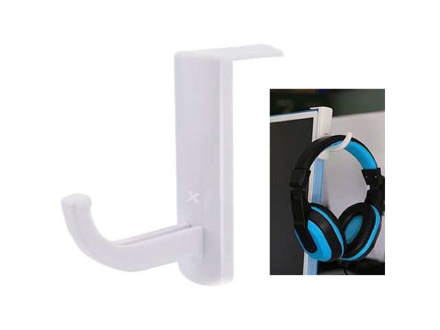 Universal Headphone Hanger PC Monitor Desk Headset Stand Holder Hook(White)