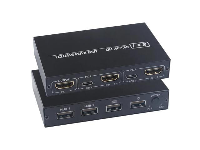For 2 PC Sharing Keyboard Mouse Printer Plug and Paly Out 4KUSB 2.0 HDMI-compatible KVM Switch Video Display USB Switch Splitter