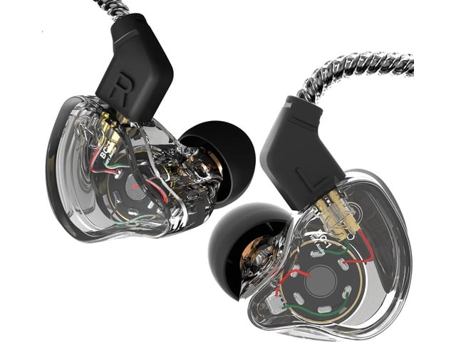 CCZ Yinyoo Melody in Ear Monitors Earphones Headphones Wired Earbuds without Microphone IEM HIFI Bass with 1DD 1BA, Ear fins, 4N OFC Cable for...