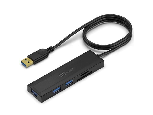 Apple USB 3.0 Hub, 5 in 1 USB Hub for Laptop 2.5Ft Extended Cable Hub 5-Port USB 3.0 & SD & TF Card Reader Hub Compatible with MacBook...