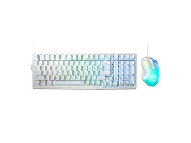iBUYPOWER MK9 RGB Mechanical Gaming Keyboard with Tactile Brown Switches, Custom aRGB Lighting, Detachable USB-C Cable, Solid White