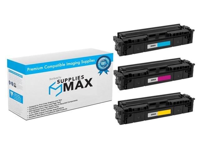 HP SuppliesMAX Compatible Replacement for HP Color Laser Jet Pro M255/M282MFP/M283MFP Series High Yield Toner Cartridge Combo Pack (C/M/Y) (NO. 206X)...