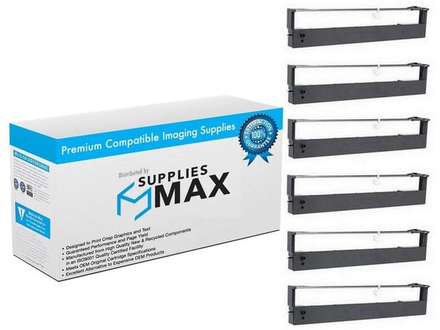 SuppliesMAX Compatible Replacement for Compaq LA-450/LA-700 Black Printer Ribbons (6/PK) (126337-B21)