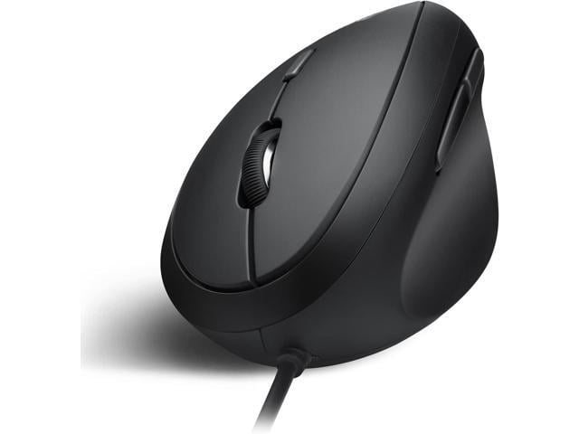 Perixx PERIMICE-519 Wired Ergonomic Vertical Mouse - Portable Small Design - 105x67x58 mm - Right Handed Black