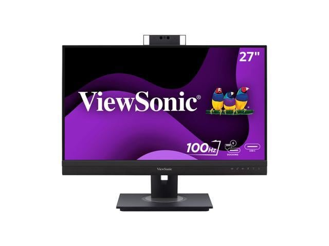 ViewSonic VG2757V-2K 27 Inch 1440p Video Conference Docking Monitor with Windows Hello Compatible IR Webcam, Advanced Ergonomics, and 90W USB C for...
