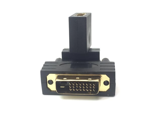 360 Degree DVI to HDTV Adapter DVI-D 24+1 Male to HDTV Female Righr Angled Connector Converter for HD Projector