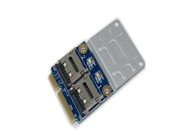 FOR 2 SSD HDD for Laptop Dual Micro SD SDHC SDXC TF to Mini PCIe Memory Card reader mPCIe to 2 mini-sdcards mini pci-e adapter