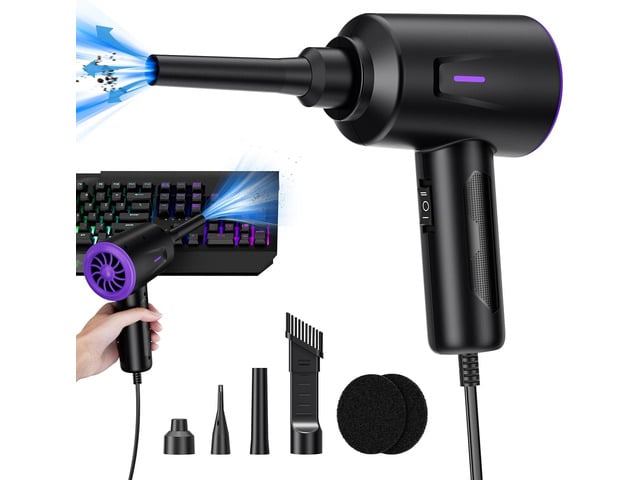Electric Air Duster - Air Blower - Multi-Use Compressed Air Duster for Keyboard- Computer and PC - 5.74 oz Powerful Motor