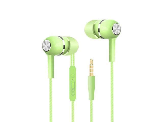 3.5mm Headset in-ear Heavy Bass Wire-Controlled with Microphone Sports Wired Headset Green