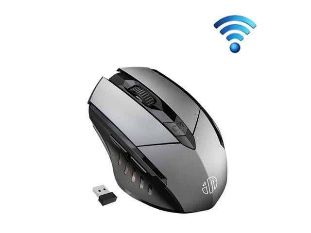 Inphic PM6 6 Keys 1000/1200/1600 DPI Home Gaming Wireless Mechanical Mouse, Colour: Gray Wireless Charging Silent Version Gray Wireless Charging...