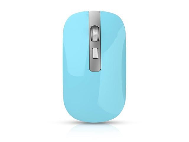 HXSJ M30 Rechargeable Office Silent Wireless Mouse W/ Metal Scroll Wheel and 1600DPI - Blue