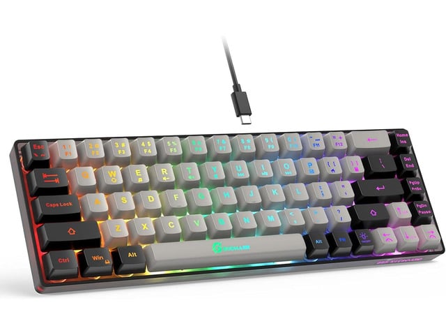 65% Gaming Keyboard, Wired Backlit Mini Keyboard, Ultra-Compact Anti-Ghosting No-Conflict 68 Keys Membrane Gaming Wired Keyboard for PC Laptop...