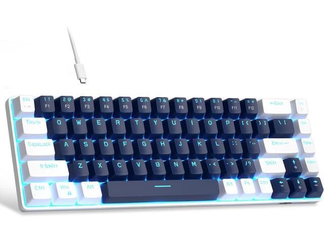 MageGee Portable 60% Mechanical Gaming Keyboard, MK-Box LED Backlit Compact 68 Keys Mini Wired Office Keyboard with Blue Switch for Windows Laptop...