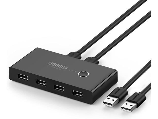 UGREEN USB Switch Selector 2 Computers Sharing 4 USB Devices USB 2.0 Peripheral Switcher Box Hub for Mouse Keyboard Scanner Printer PCs with...