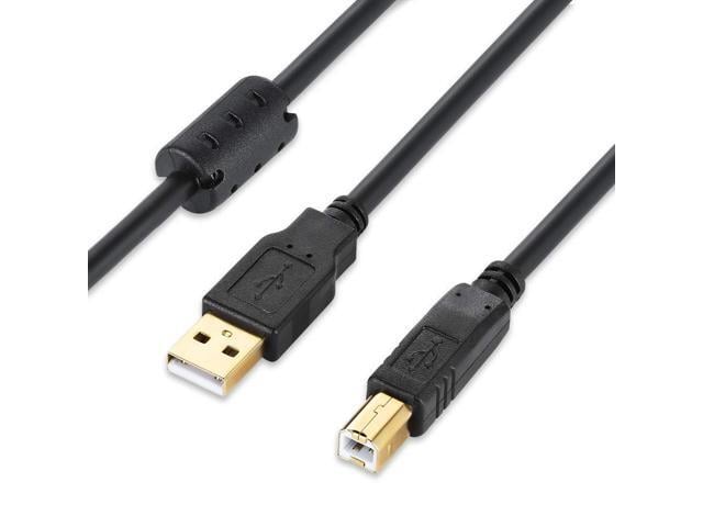 HP USB 2.0 Printer Cable 25 FT USB Type A Male to B Male Printer Scanner Cord for HP, Canon, Lexmark, Epson, Dell USB a to b Cable and More (Black 25ft)
