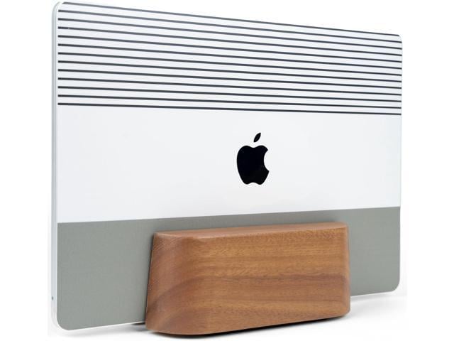 Apple Adjustable Vertical Laptop Stand for Desk, Wooden Laptop Holder, MacBook Pro Stand, Wood Mac Air Dock (Solid Walnut)