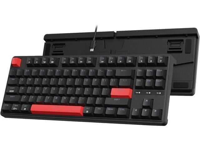 C3 Pro QMK/VIA Custom Gaming Keyboard, Programmable 87 Keys Compact TKL Layout Gasket Mount, Red LED Backlight Wired Mechanical Keyboard with Red...