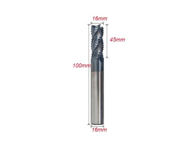 16x16x45x100MM HRC45 Altin Coated 4 FlutesSolid Carbide Roughing End Mill CNC Milling Cutter Bits Router Bit Metal Aluminum steel Roughing
