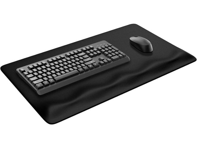 JIKIOU Large Mouse Pad with Wrist Rest, Desk Pad with Built in Wrist Rest, Waterproof Gaming Mouse Pad with Non-Slip Base for Typing Pain Relief...