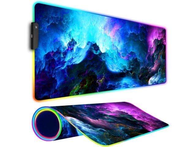 RGB Gaming Mouse Pad, Large Mousepad with Led Light, Keyboard Pad Gaming Accessories for Desk, Non-Slip Rubber Base Big Mouse Mat for Gamer, 31.5 X...