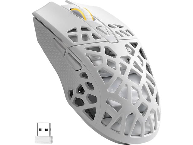LTC GM023 Tri-Mode Wireless Gaming Mouse, 79g Ultra-Light Honeycomb Ergonomic Gaming Mouse, PAW3104 Sensor, 6-Level DPI 4800, 6 Programmable...