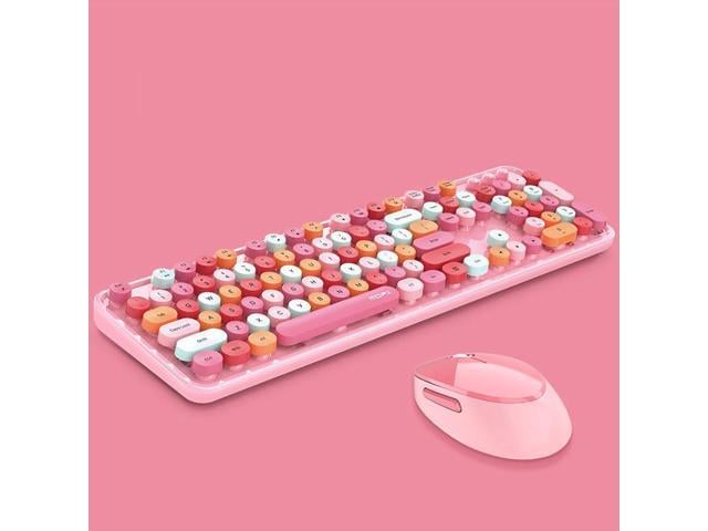 Mofii Sweet Wireless Keyboard And Mouse Set Girls Punk Keyboard Office Set, Colour: Pink Mixed Version