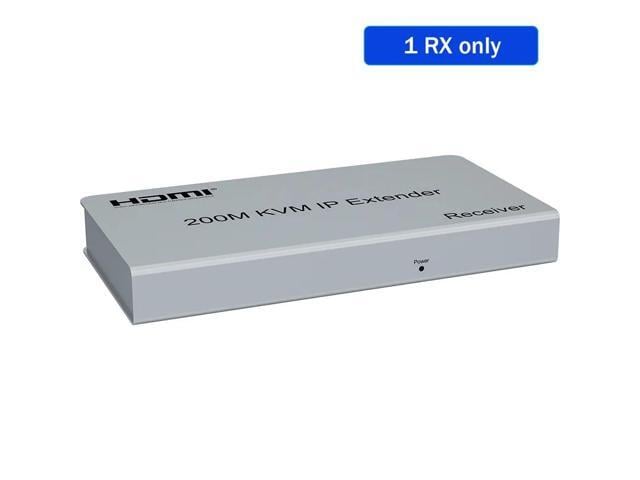 (with US Plug)(1 RX only)200M HDMI KVM Extender over Rj45 Cat5e/6 1080P HDMI USB Extender one to many Transmit via Network Switch Support Mouse...