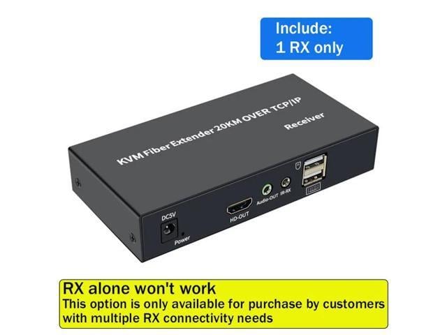 (with AU Plug)(1 RX only)20Km HDMI KVM Fiber Extender over SC Fiber Optical Cable HDMI USB to Fiber Extender Transceiver Transmit Support Mouse...