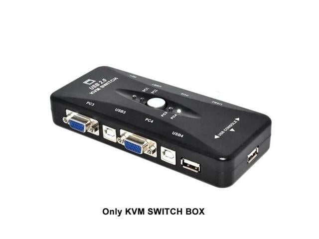 4 Port VGA KVM Switcher 4x1 VGA USB VGA Switch 4 in 1 out support Printer Mouse Keyboard Share 1920*1440 VGA Switch Box Adapter(only 1 KVM)